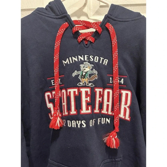 Minnesota State Fair Signature Blue Red Hooded Hoodie Sweatshirt Unisex Large - Picture 2 of 6